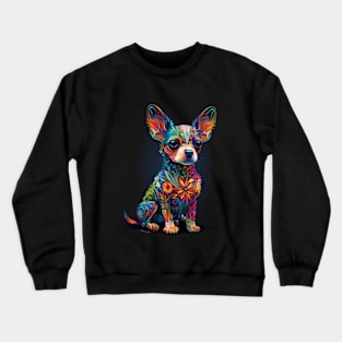 Colorful puppy Dog design #6 by Farbrausch Art 2023. Crewneck Sweatshirt